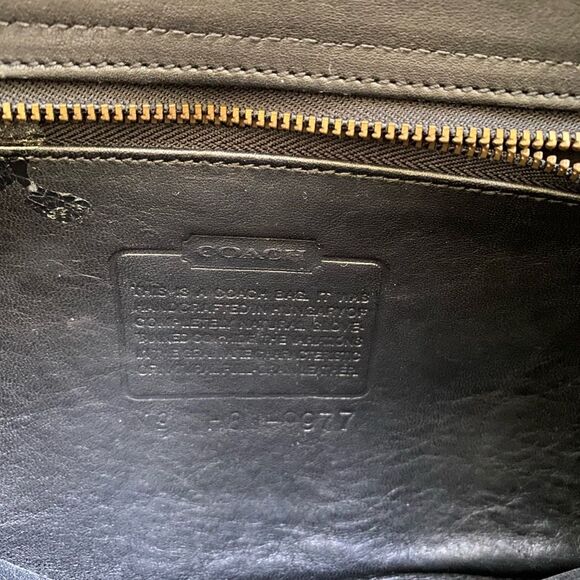 Vintage Coach 9977 Black Manor Bag Top handle crossbody Black Flap USA with copp - Picture 14 of 16